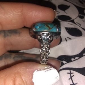 Turquoise and silver ring